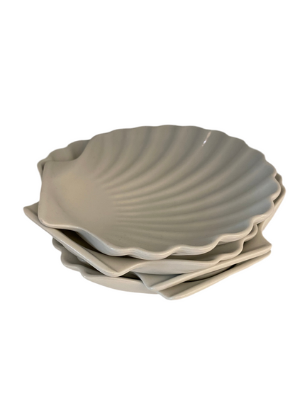 Small White Shell Plates