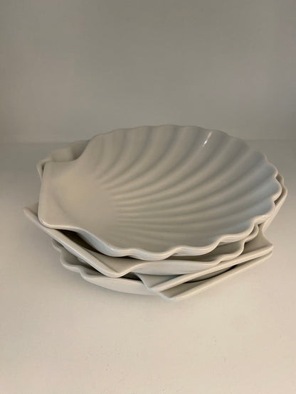 Small White Shell Plates